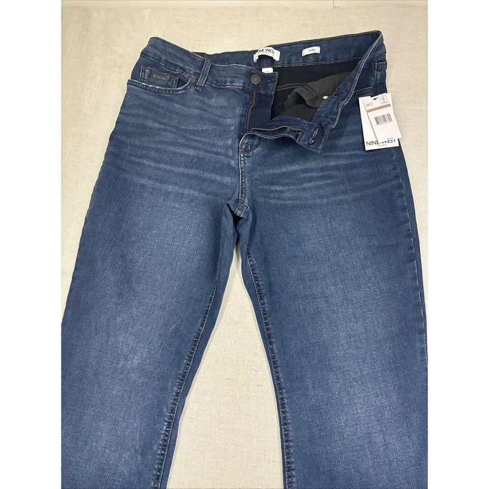 Nine West Womens Blue Flare Jeans 12 NWT